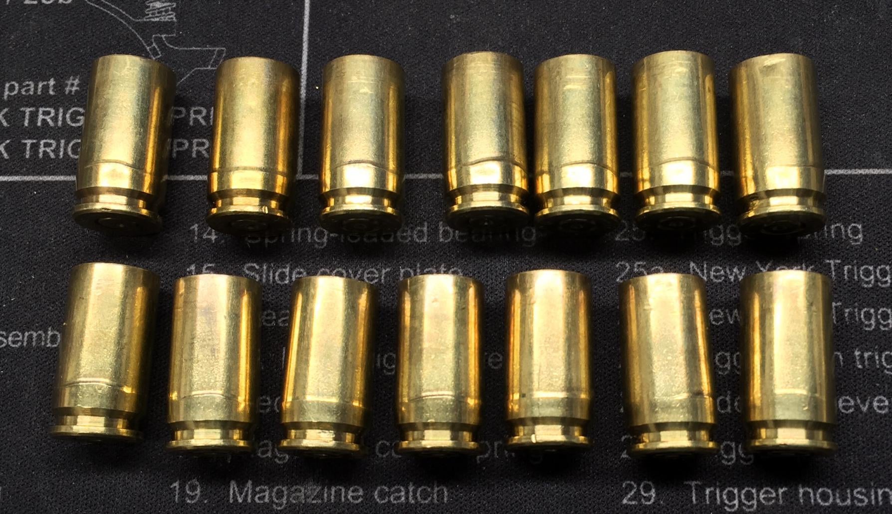 Bulged 9mm brass